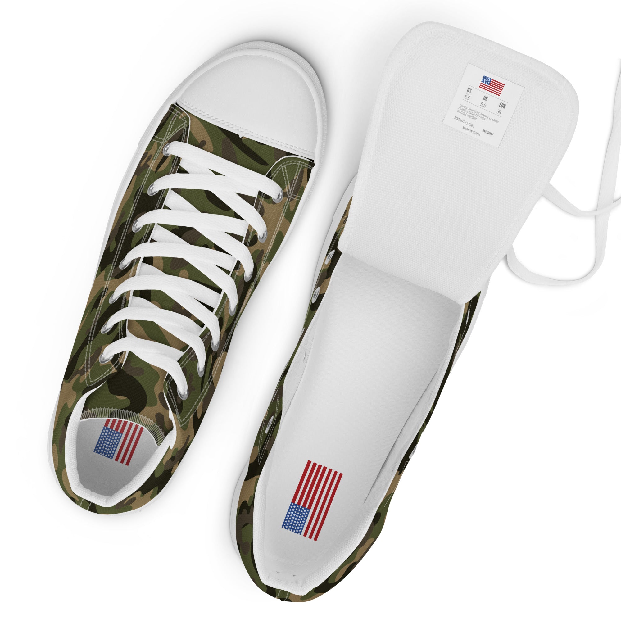 Men’s high top Camo canvas shoes
